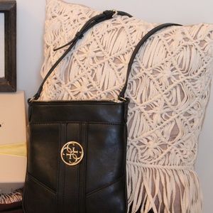 Guess Black Leather Crossbody Purse